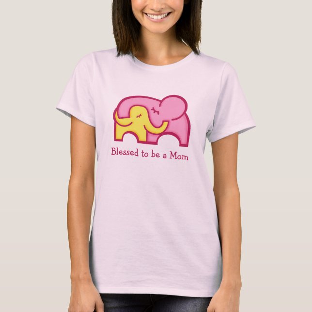 Abençoado por ser uma camiseta de elefante e abraç (Frente)