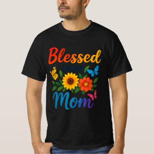 Abençoado seja a mãe, camisa de borboleta floral c