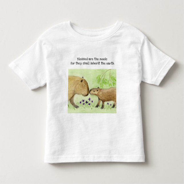 Abençoados são as camisetas Meek Capybara Toddler (Frente)