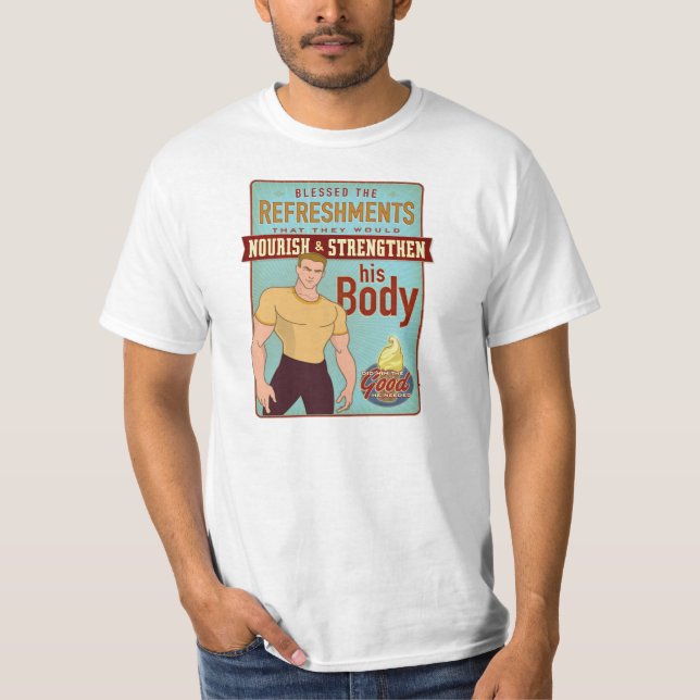Abençoou os rafrescamentos. camisa unisex (Frente)