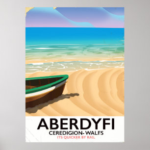 Aberdyfi, poster das viagens vintage de Ceredigion