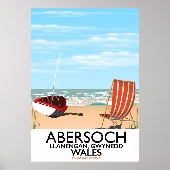 Abersoch Llanengan em Gwynedd, poster de viagens d (Frente)