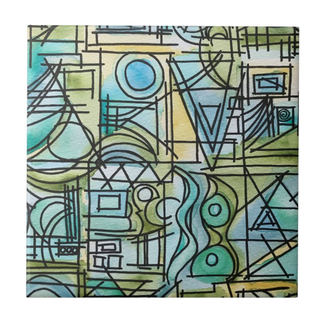 Abertura-Arte Geométrica Moderna Pintada à Mão (Frente)