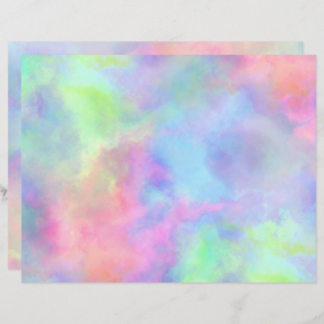 abertura de cor aquosa opal: folha de papel (Frente/Verso)