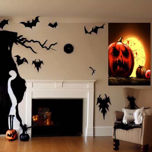 Abóbora à luz da lua | AI Art Poster (Criador carregado)