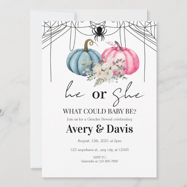 Abóbora Abóbora Sexo Revelar Convite (Frente)