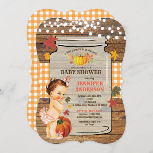 Abóbora bebê chá convite madeira russa