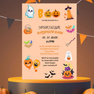 Abóbora-branca Boo Halloween bh Convite