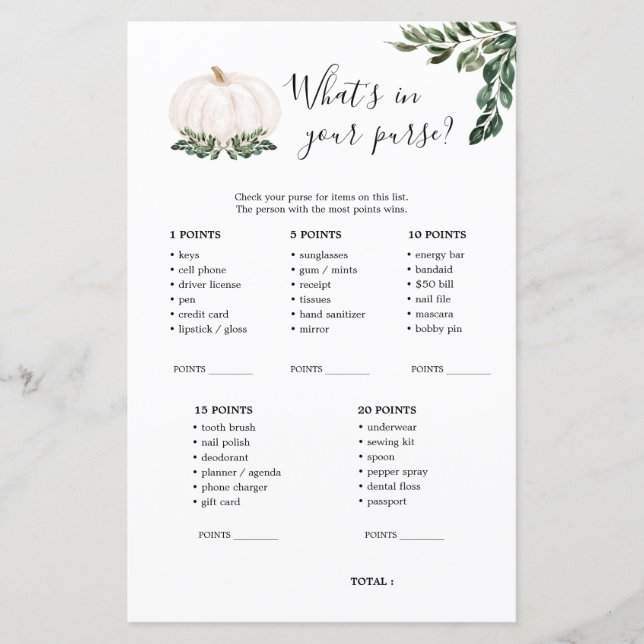 Abóbora Branca O que há no jogo da bolsa (Frente)