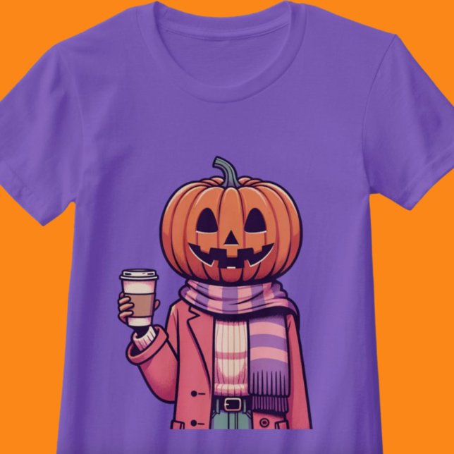 Abóbora Cabeça de Abóbora Camisa (Pumpkin Head Coffee Fall Season Shirt)