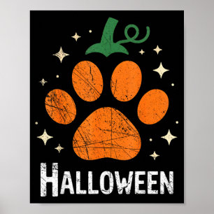 Abóbora Cachorro Gato Impressão de Pata Halloween 