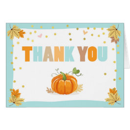 Abóbora Cartões de agradecimentos Azul Dourado Men