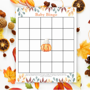Abóbora com chapéu - Jogo de bingo para chá de beb