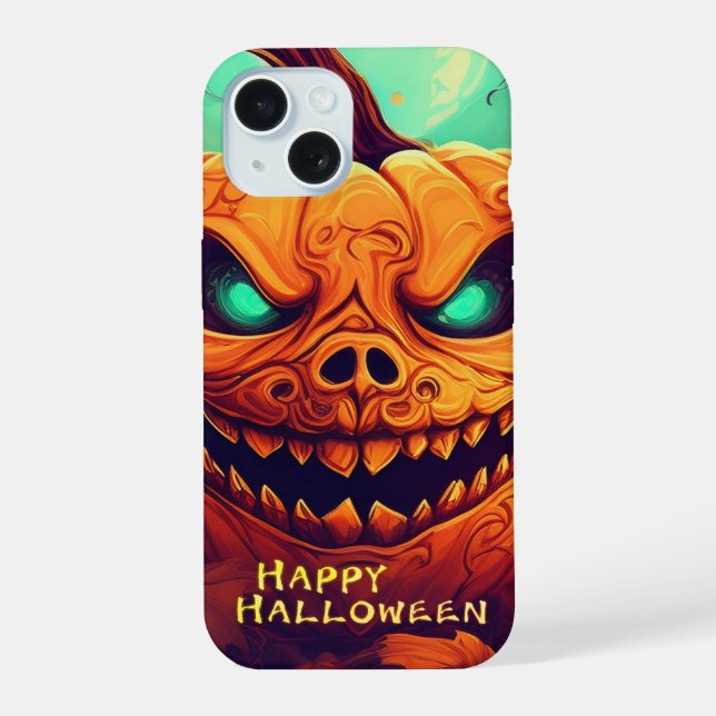 Abóbora com Rosto Assustador Entre Velas, Hallowee (Verso)