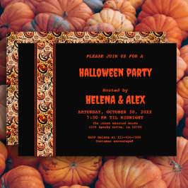 Abóbora-das-bruxas-laranja padrão Convite