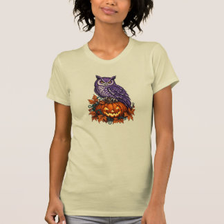 Abóbora de Coruja Fofa de Halloween Camiseta Femin