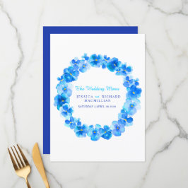 Abóbora de flor de poeira azul menu de casamento