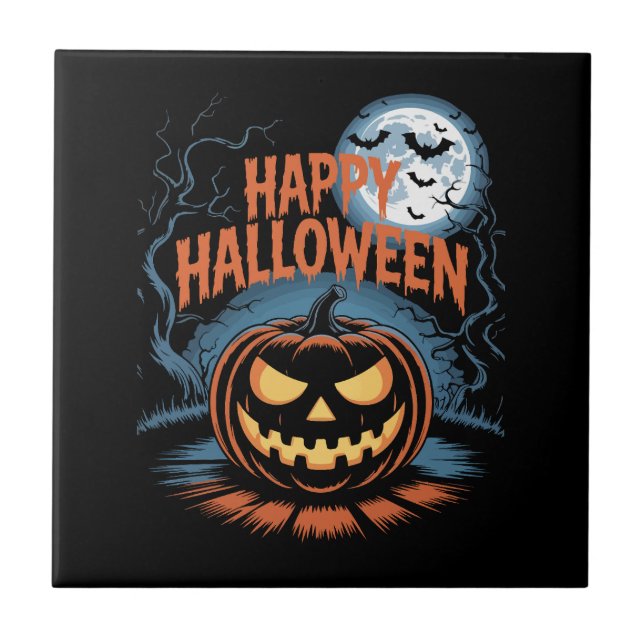 Abóbora de Halloween Assustadora (Frente)