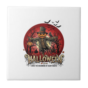 Abóbora de Halloween Espantalho Corvo Morcegos_1