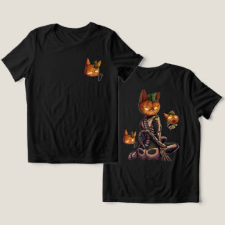 Abóbora de Halloween Esqueleto de Gato Assustador
