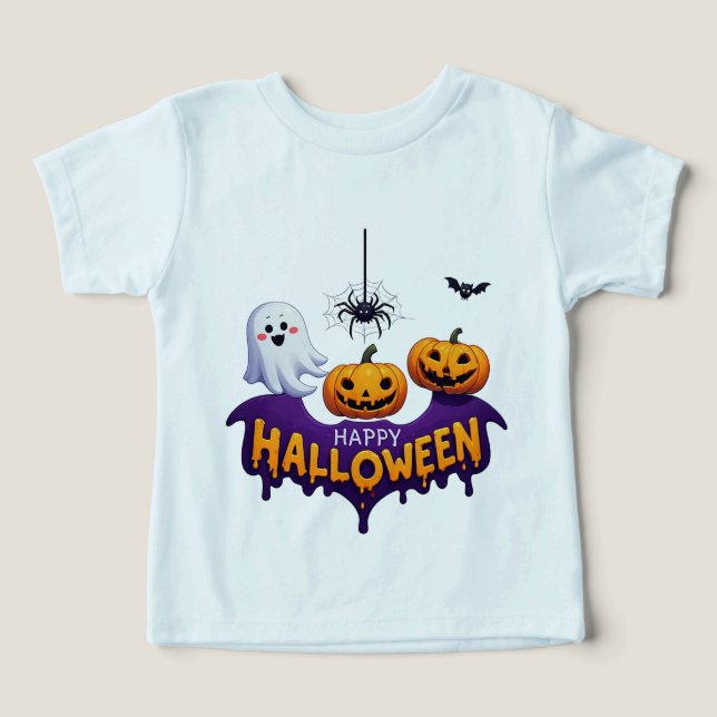 🎃 Abóbora de Halloween Fofa com Fantasma 🕷️ (Design frontal)