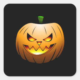 Abóbora de Halloween Queimando em Adesivos