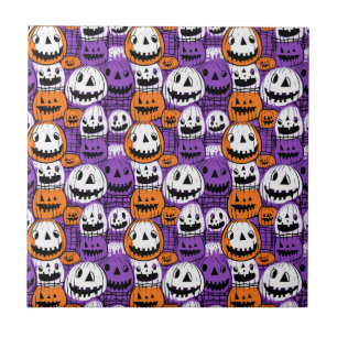 Abóbora de Halloween - Roxo, Laranja, Branco