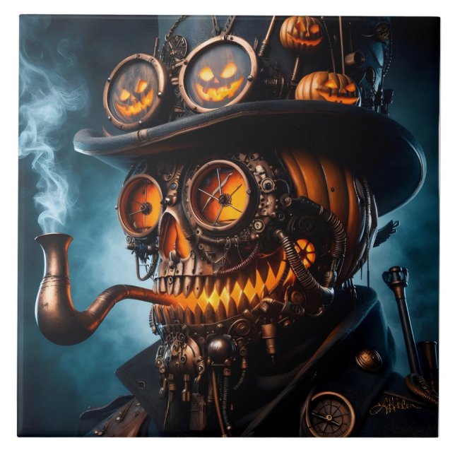 Abóbora de Halloween Steampunk Gótico (Frente)