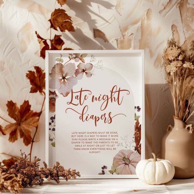 Abóbora de outono fralda de jogo noturno Poster (Criador carregado)