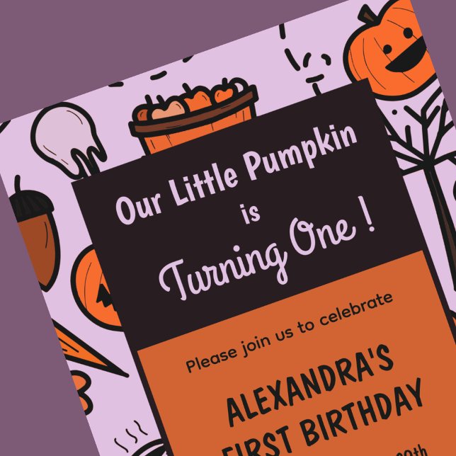 Abóbora de queda de convites de primeiro aniversar (Halloween-1st-birthday-invitations-fall-pumpkin-1)
