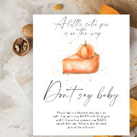 Abóbora de torta - Não diga Poster de bebê