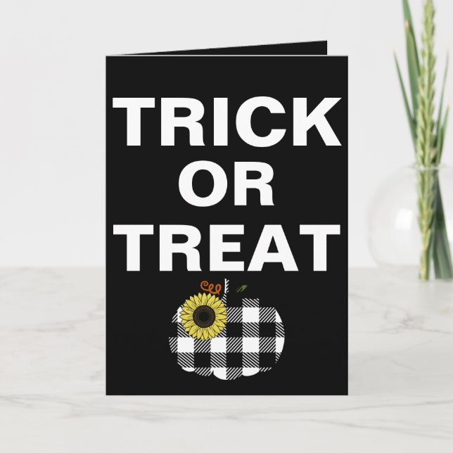 Abóbora De Xadrez De Búfalo Com Cartão De Saudação (Frente)