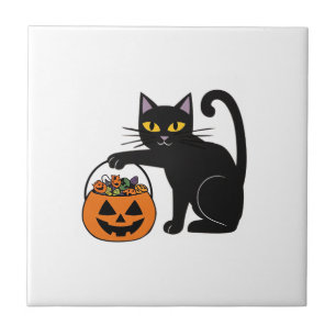 Abóbora do Jack O' Lantern do Gato Preto do Hallow