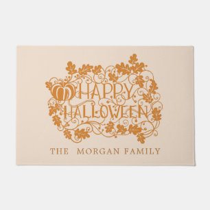 Abóbora e videira feliz halloween tapete de porta