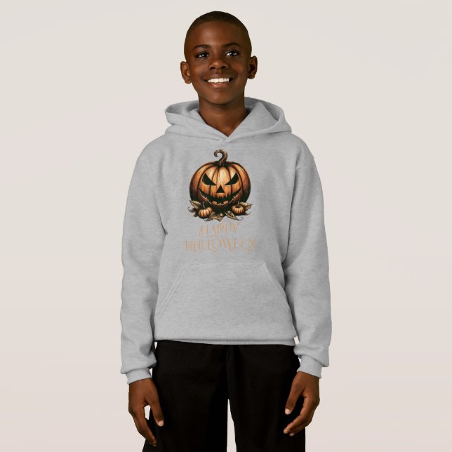 Abóbora feliz do Halloween vintage (Frente Completa)
