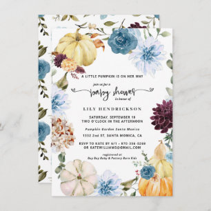 Abóbora Floral Elegante   Chá de fraldas de outono