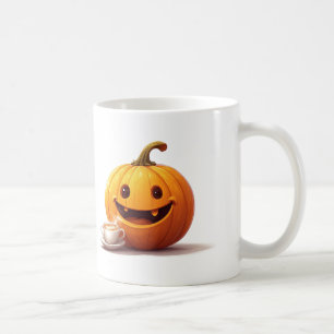 Abóbora Fofa E Xícara De Latte Favorito Da Tempora