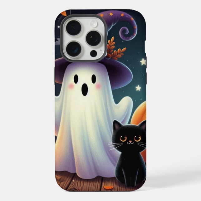 Abóbora, gata e fantasma do Halloween (Verso)