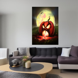 Abóbora horrorosa gritando | AI Art Poster
