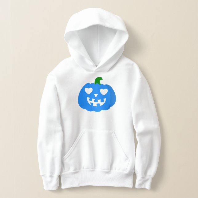 abóbora jack-o-lantern coração de halloween azul (Postura )