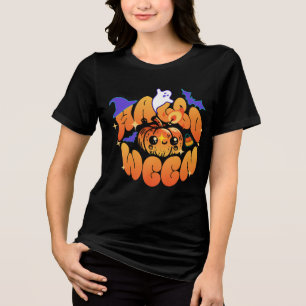 Abóbora Kawaii de Halloween com Fantasma, Morcego
