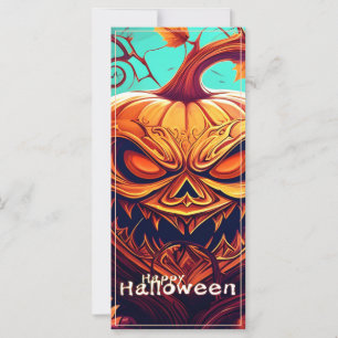 Abóbora Laranja Assustadora com Rosto, Halloween