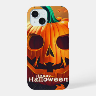 Abóbora Laranja Assustadora com Rosto, Halloween
