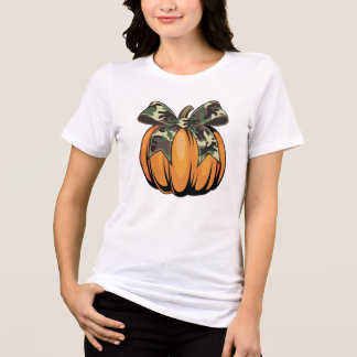 Abóbora Laranja com Laço Camuflado Outono Hallowee