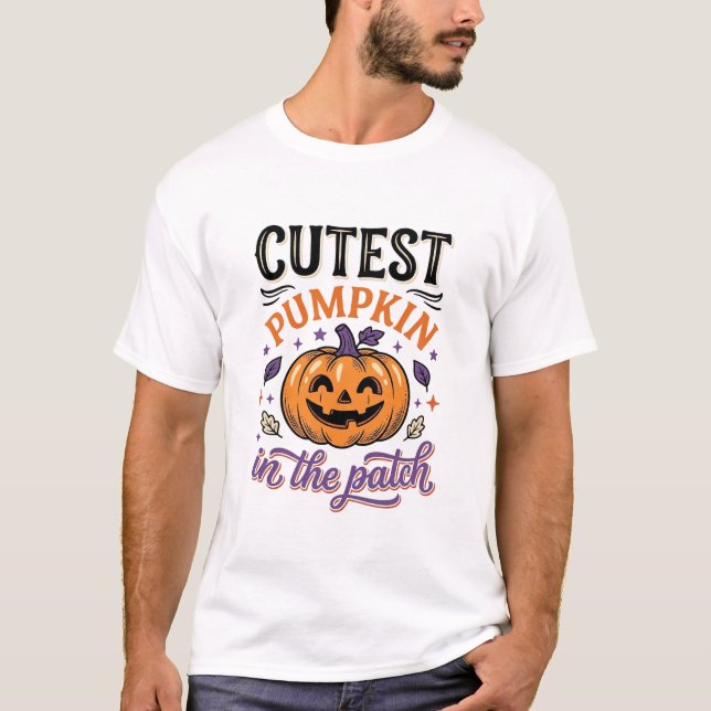 Abóbora Mais Fofa Do Canto Design De Camisa De Hal (Frente)