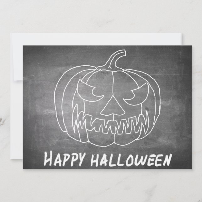 Abóbora para Halloween 2 visual de quadro-negro (Frente)