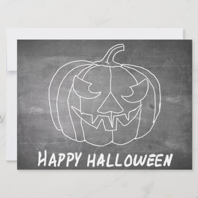Abóbora para Halloween 3 visual de lousa (Frente)