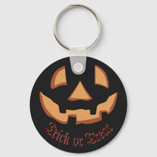 Abóbora para Halloween em chaveiro preto