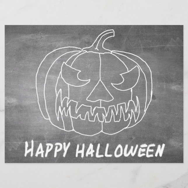 Abóbora para o visual de quadro-negro do Halloween (Frente)