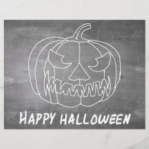 Abóbora para o visual de quadro-negro do Halloween